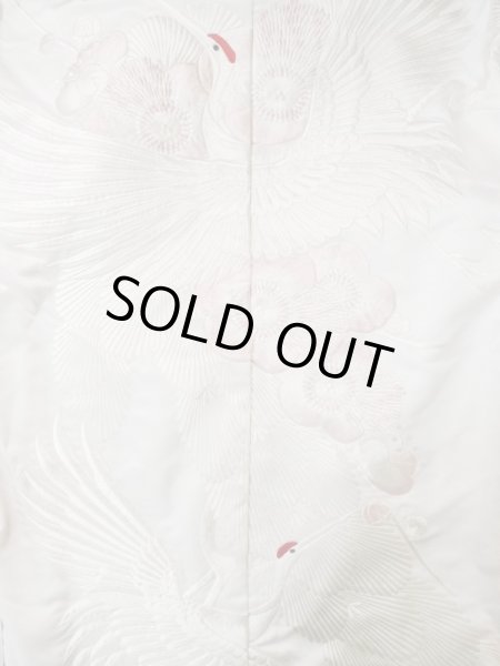 Photo5: L1124F Used Japanese women  White UCHIKAKE Wedding / Synthetic. UME plum bloom,   (Grade C) (5)