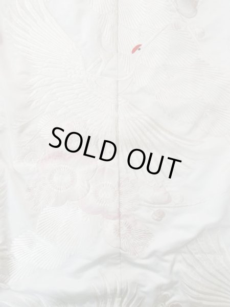 Photo6: L1124F Used Japanese women  White UCHIKAKE Wedding / Synthetic. UME plum bloom,   (Grade C) (6)