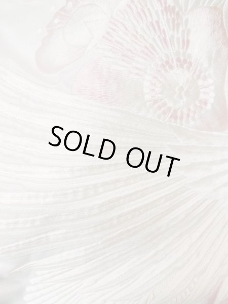 Photo8: L1124F Used Japanese women  White UCHIKAKE Wedding / Synthetic. UME plum bloom,   (Grade C) (8)