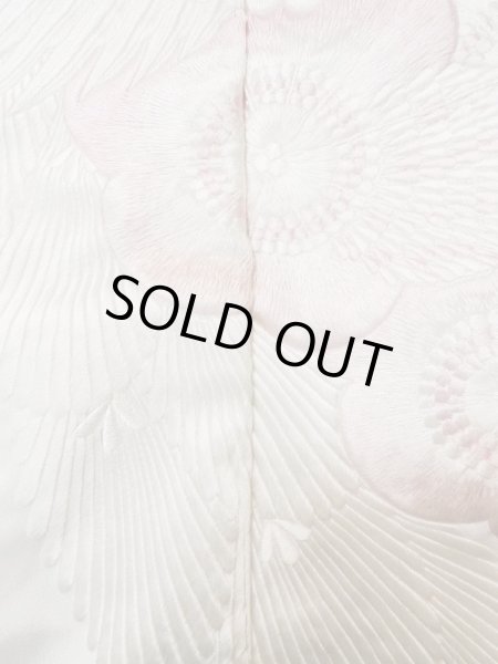 Photo9: L1124F Used Japanese women  White UCHIKAKE Wedding / Synthetic. UME plum bloom,   (Grade C) (9)