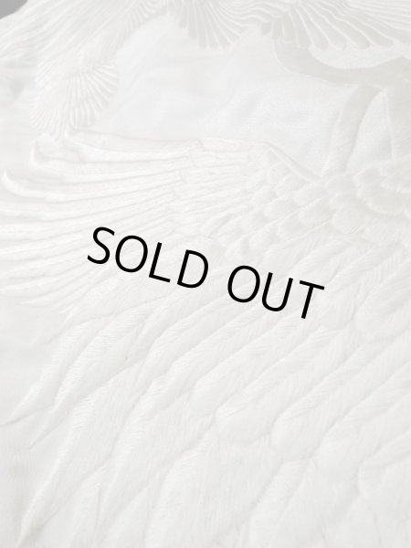 Photo11: L1124F Used Japanese women  White UCHIKAKE Wedding / Synthetic. UME plum bloom,   (Grade C) (11)