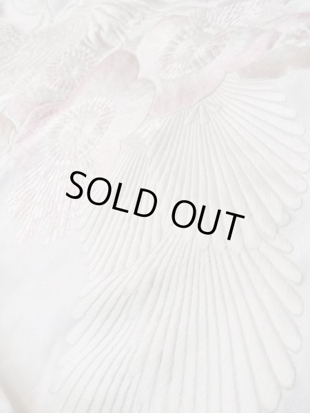 Photo13: L1124F Used Japanese women  White UCHIKAKE Wedding / Synthetic. UME plum bloom,   (Grade C) (13)