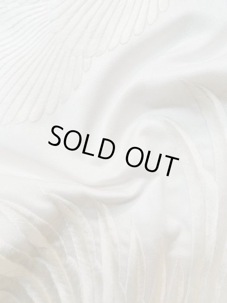 Photo14: L1124F Used Japanese women  White UCHIKAKE Wedding / Synthetic. UME plum bloom,   (Grade C) (14)