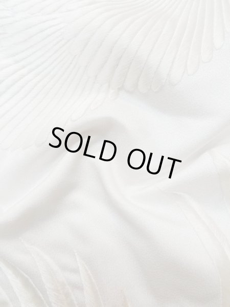 Photo15: L1124F Used Japanese women  White UCHIKAKE Wedding / Synthetic. UME plum bloom,   (Grade C) (15)