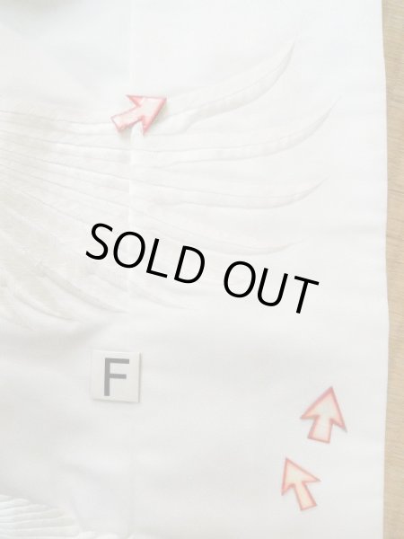 Photo22: L1124F Used Japanese women  White UCHIKAKE Wedding / Synthetic. UME plum bloom,   (Grade C) (22)