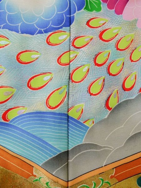 Photo11: Mint L1124G Used Japanese women  Red UCHIKAKE Wedding / Synthetic. Peony,   (Grade A) (11)