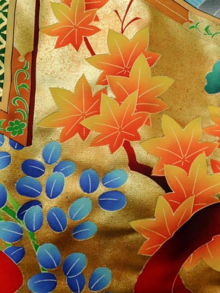 Photo13: Mint L1124G Used Japanese women  Red UCHIKAKE Wedding / Synthetic. Peony,   (Grade A) (13)