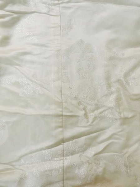 Photo6: L1124H Used Japanese women  White UCHIKAKE Wedding / Silk. Peony, For wedding  (Grade C) (6)