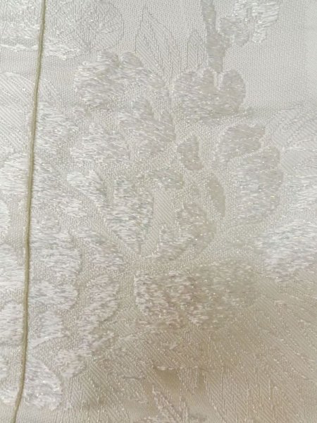 Photo10: L1124H Used Japanese women  White UCHIKAKE Wedding / Silk. Peony, For wedding  (Grade C) (10)
