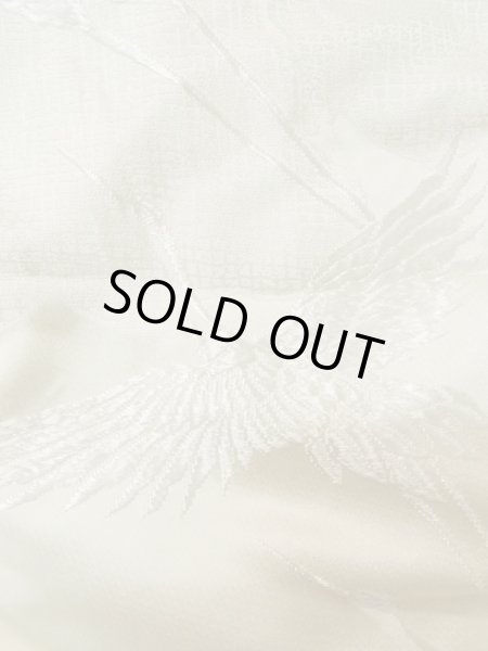 Photo8: L1124I Used Japanese women  White UCHIKAKE Wedding / Silk. TACHIBANA orange, For wedding  (Grade C) (8)