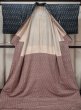 Photo3: L1124M Used Japanese women Pale Blue KOMON dyed / Silk. Flower, This kimono is called "Ohikizuri" and was tailored to be worn with the hem dragging.  (Grade B) (3)
