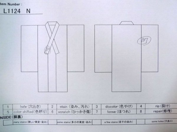 Photo15: L1124N Used Japanese women  Blue KAKESHITA under Uchikake / Synthetic. Rose,   (Grade D) (15)