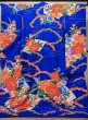 Photo2: L1124O Used Japanese women  Blue KAKESHITA under Uchikake / Synthetic. Peony,   (Grade B) (2)