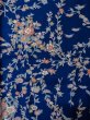 Photo4: Mint L1201A Used Japanese women  Blue KOMON dyed / Silk. SAKURA cherry blossom,   (Grade A) (4)