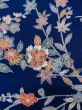 Photo6: Mint L1201A Used Japanese women  Blue KOMON dyed / Silk. SAKURA cherry blossom,   (Grade A) (6)