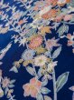 Photo9: Mint L1201A Used Japanese women  Blue KOMON dyed / Silk. SAKURA cherry blossom,   (Grade A) (9)