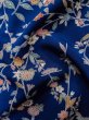 Photo11: Mint L1201A Used Japanese women  Blue KOMON dyed / Silk. SAKURA cherry blossom,   (Grade A) (11)