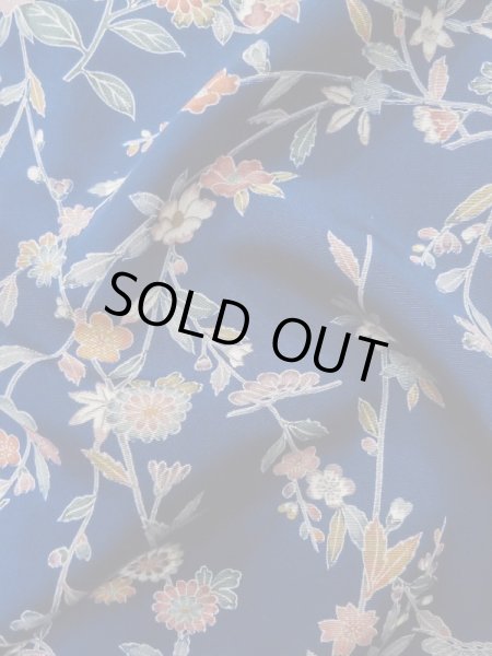 Photo11: Mint L1201A Used Japanese women  Blue KOMON dyed / Silk. SAKURA cherry blossom,   (Grade A) (11)