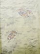 Photo4: L1201B Used Japanese women Shiny Off White KOMON dyed / Silk. Chrysanthemum, Bamboo fence pattern  (Grade C) (4)