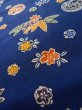 Photo9: L1201F Used Japanese women  Blue KOMON dyed / Silk. Flower circle,   (Grade C) (9)