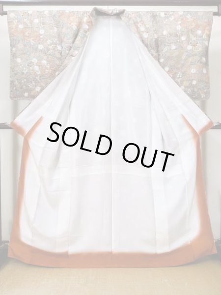 Photo2: Mint L1201J Used Japanese women Pale Beige KOMON dyed / Silk. Flower,   (Grade A) (2)