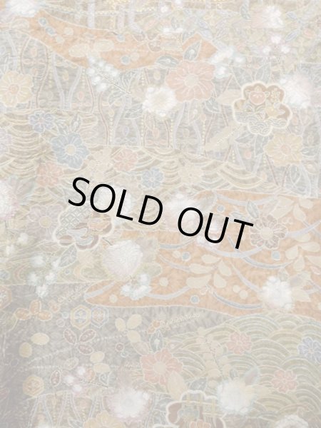 Photo3: Mint L1201J Used Japanese women Pale Beige KOMON dyed / Silk. Flower,   (Grade A) (3)