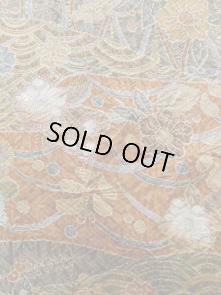 Photo7: Mint L1201J Used Japanese women Pale Beige KOMON dyed / Silk. Flower,   (Grade A) (7)