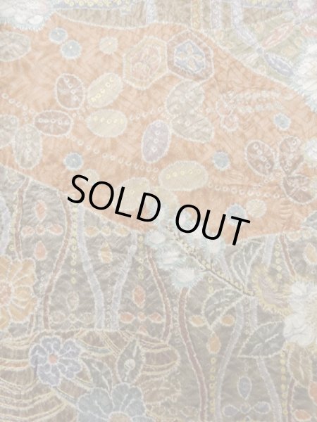 Photo8: Mint L1201J Used Japanese women Pale Beige KOMON dyed / Silk. Flower,   (Grade A) (8)