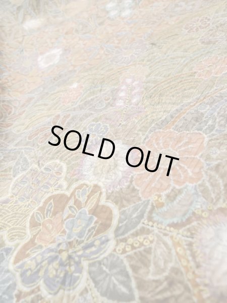 Photo11: Mint L1201J Used Japanese women Pale Beige KOMON dyed / Silk. Flower,   (Grade A) (11)