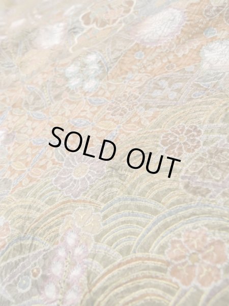 Photo12: Mint L1201J Used Japanese women Pale Beige KOMON dyed / Silk. Flower,   (Grade A) (12)