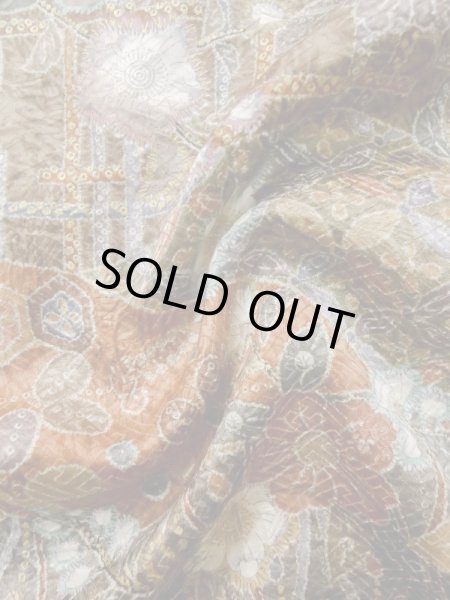 Photo13: Mint L1201J Used Japanese women Pale Beige KOMON dyed / Silk. Flower,   (Grade A) (13)