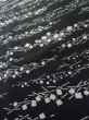 Photo10: L1201R Used Japanese women  Black KOMON dyed / Silk. Abstract pattern   (Grade D) (10)