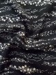 Photo12: L1201R Used Japanese women  Black KOMON dyed / Silk. Abstract pattern   (Grade D) (12)