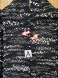 Photo14: L1201R Used Japanese women  Black KOMON dyed / Silk. Abstract pattern   (Grade D) (14)