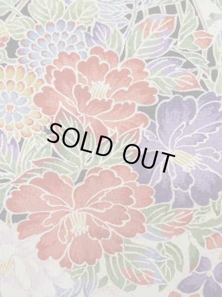 Photo5: Mint L1201V Used Japanese women  White KOMON dyed / Silk. SAKURA cherry blossom,   (Grade A) (5)