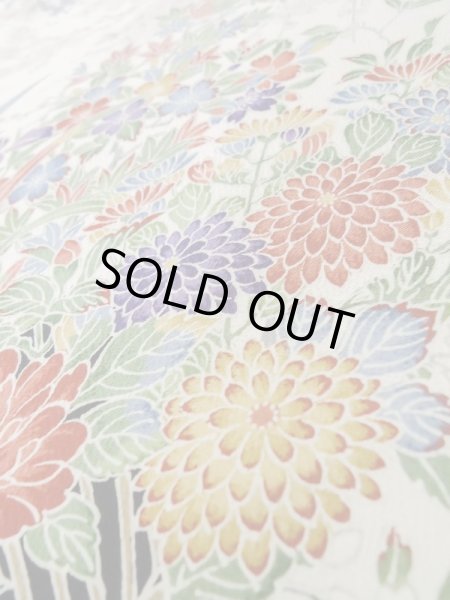 Photo11: Mint L1201V Used Japanese women  White KOMON dyed / Silk. SAKURA cherry blossom,   (Grade A) (11)