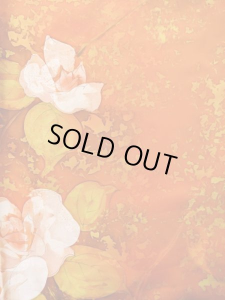 Photo5: Mint L1201W Used Japanese women  Orange KOMON dyed / Silk. Rose,   (Grade A) (5)