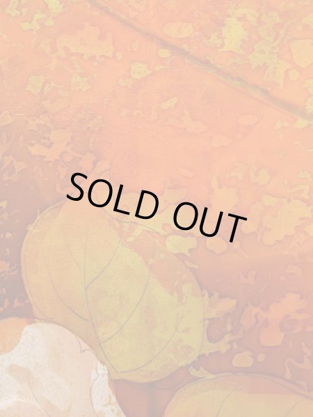 Photo7: Mint L1201W Used Japanese women  Orange KOMON dyed / Silk. Rose,   (Grade A) (7)