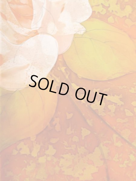 Photo8: Mint L1201W Used Japanese women  Orange KOMON dyed / Silk. Rose,   (Grade A) (8)