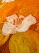 Photo10: Mint L1201W Used Japanese women  Orange KOMON dyed / Silk. Rose,   (Grade A) (10)