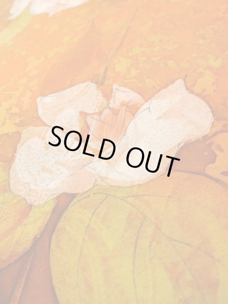 Photo10: Mint L1201W Used Japanese women  Orange KOMON dyed / Silk. Rose,   (Grade A) (10)