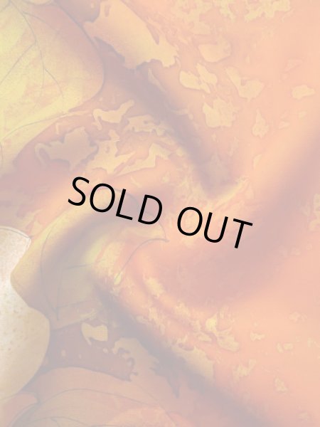 Photo13: Mint L1201W Used Japanese women  Orange KOMON dyed / Silk. Rose,   (Grade A) (13)