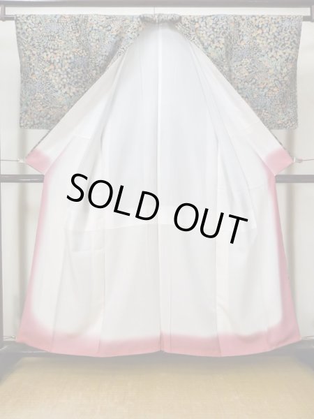 Photo2: Mint L1201X Used Japanese women  Black KOMON dyed / Silk. Flower,   (Grade A+) (2)