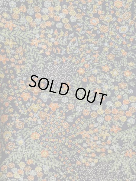 Photo3: Mint L1201X Used Japanese women  Black KOMON dyed / Silk. Flower,   (Grade A+) (3)