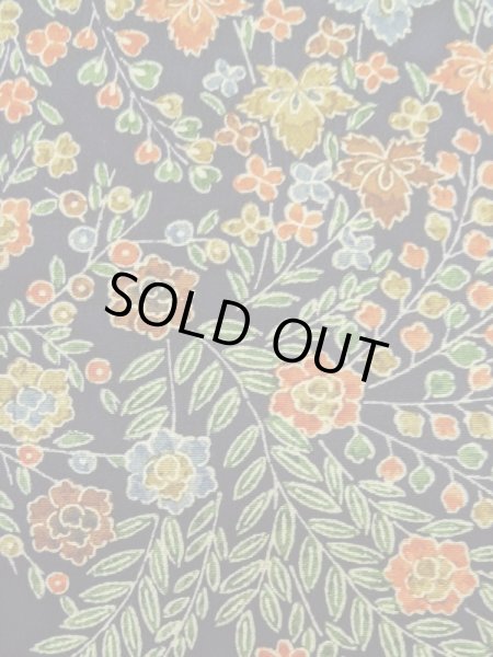 Photo6: Mint L1201X Used Japanese women  Black KOMON dyed / Silk. Flower,   (Grade A+) (6)