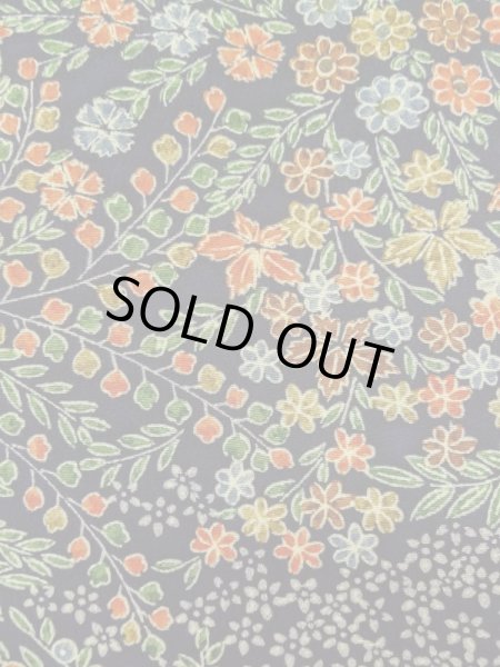 Photo7: Mint L1201X Used Japanese women  Black KOMON dyed / Silk. Flower,   (Grade A+) (7)