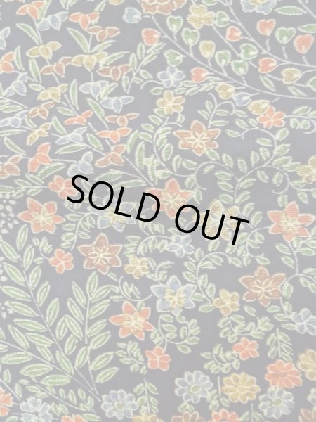 Photo8: Mint L1201X Used Japanese women  Black KOMON dyed / Silk. Flower,   (Grade A+) (8)