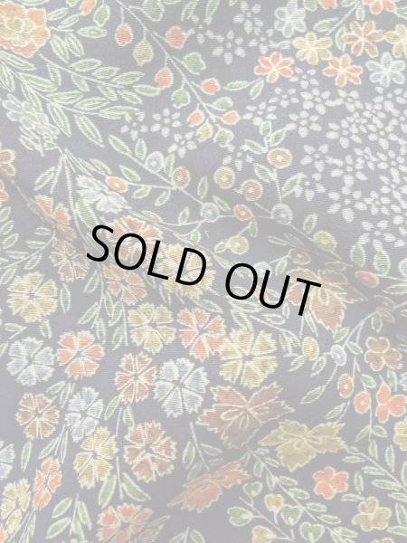 Photo12: Mint L1201X Used Japanese women  Black KOMON dyed / Silk. Flower,   (Grade A+) (12)