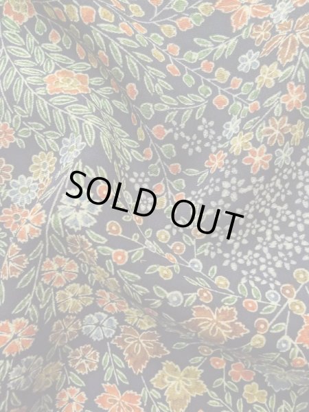 Photo13: Mint L1201X Used Japanese women  Black KOMON dyed / Silk. Flower,   (Grade A+) (13)