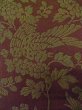 Photo7: L1202A Used Japanese women  Brown KOMON dyed / Silk. Flower,   (Grade B) (7)